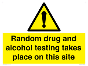 Random drug and alcohol testing takes place on this site